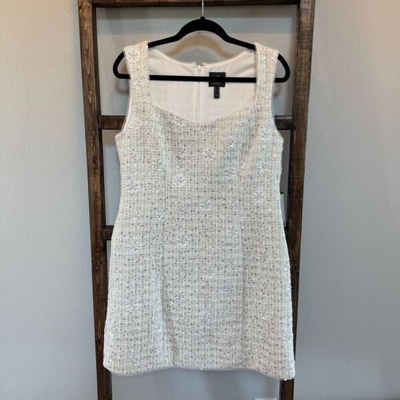 NWT Adrianna Papell Women’s Ivory Sequin Tweed Sheath Dress - Picture 3 of 8